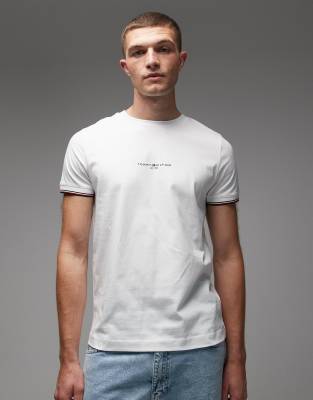 Tommy Hilfiger Man T-shirt Cream Size L Cotton In White