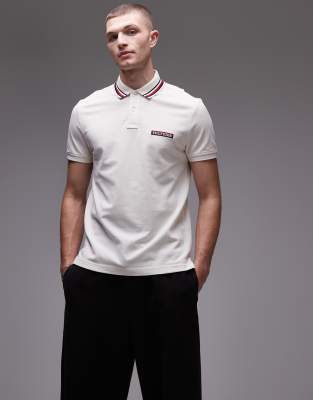 Tommy Hilfiger Regular Fit Hilfiger Tipped Pique Polo In White