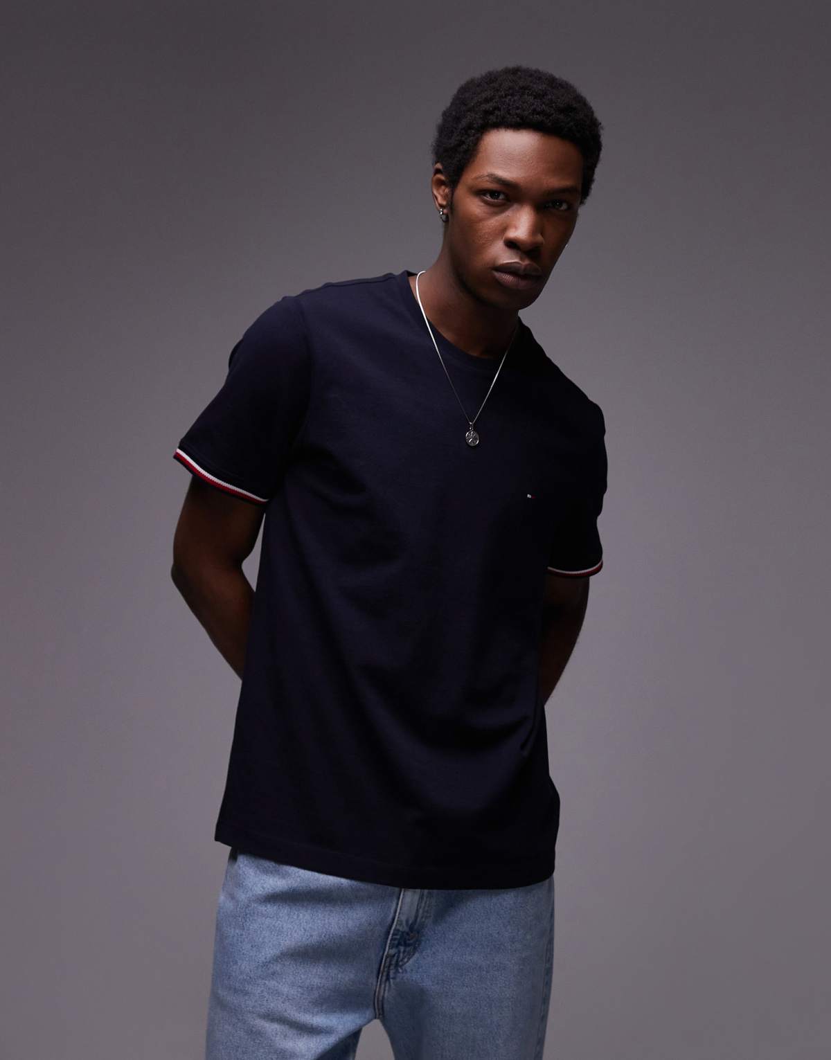 Tommy Hilfiger tipped t-shirt in navy