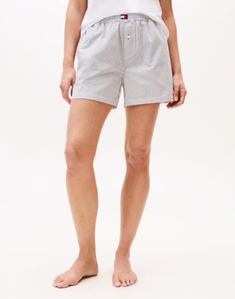 Tommy Hilfiger – Tkaninowe szorty of piżamy w niebieskie paski - view 1