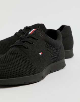 tommy hilfiger tobias knit trainer in black