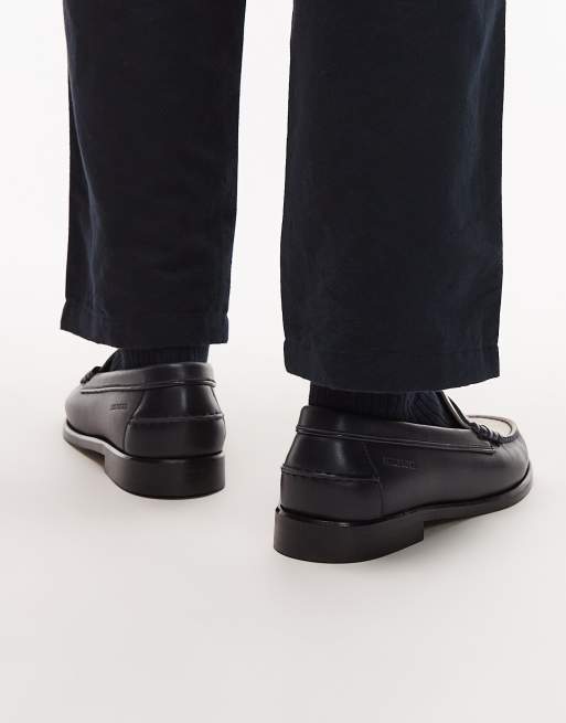 Tommy Hilfiger - Tofarvede penny-loafers i marineblå og cremefarve, 3 af 4
