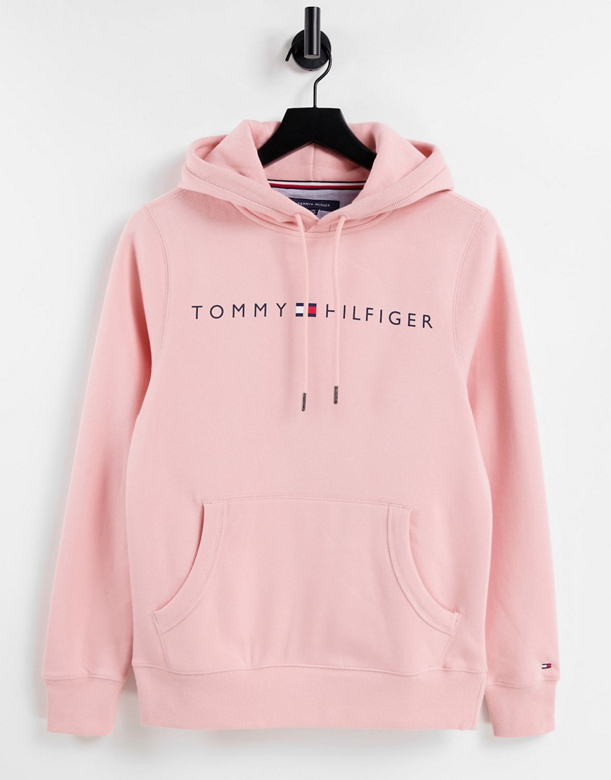 Tommy Hilfiger tommy lockup popover hoodie-Pink