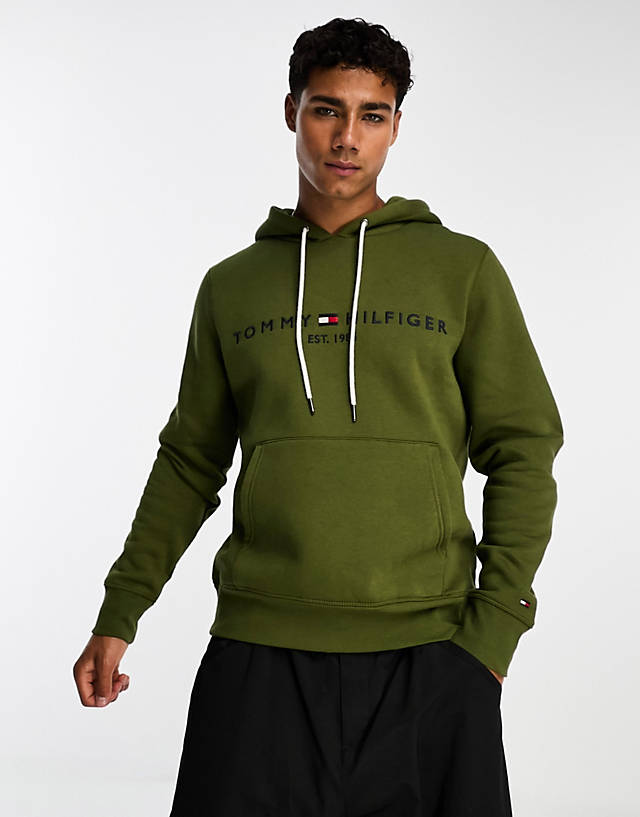 Tommy Hilfiger - tommy logo hoodie in putting green
