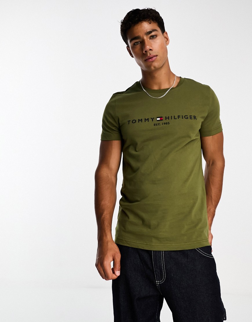 Tommy Hilfiger tommy logo t-shirt in putting green