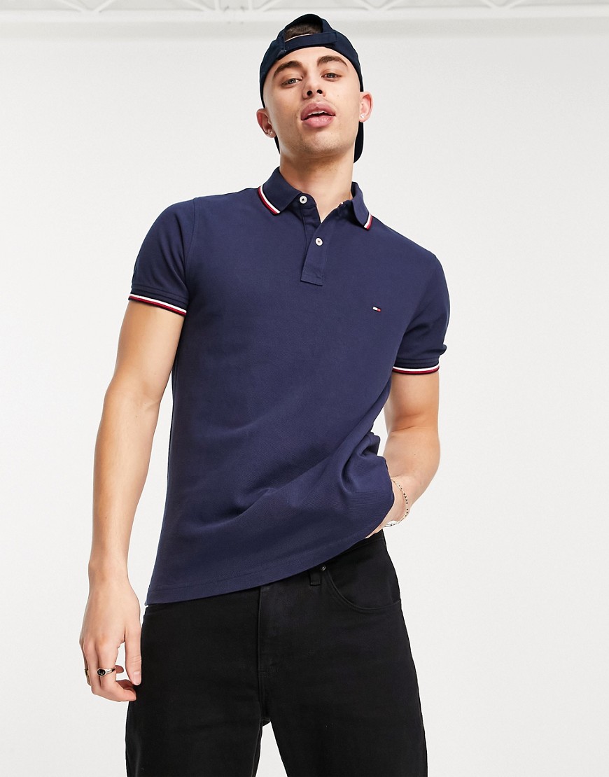 Tommy Hilfiger tommy tipped slim polo shirt-Blues