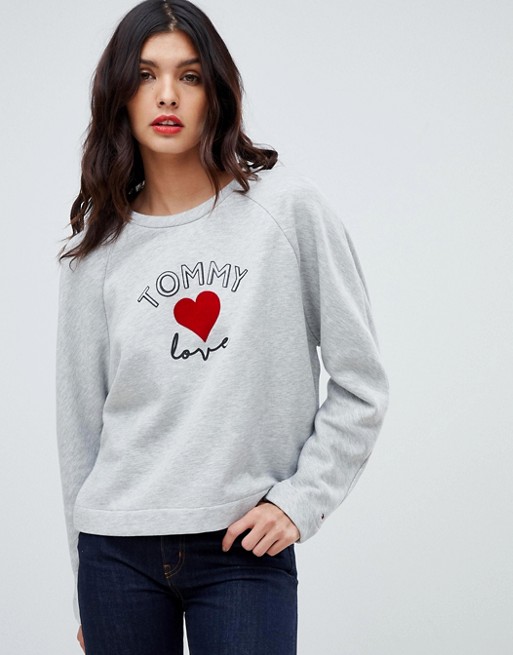 rima sociedad inoxidable Tommy Hilfiger Tommy x Love logo sweatshirt | ASOS