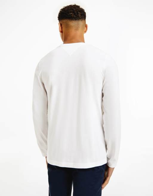 Tommy Hilfiger - Top à manches longues avec logo drapeau sur le bras - Blanc, 3 de 4