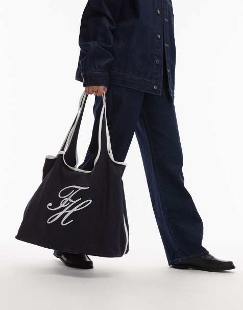 Tommy Hilfiger - Tote tas met geschreven logo in marineblauw - view 1