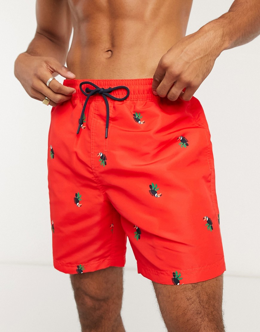 Tommy Hilfiger Toucan Swimshorts In Red
