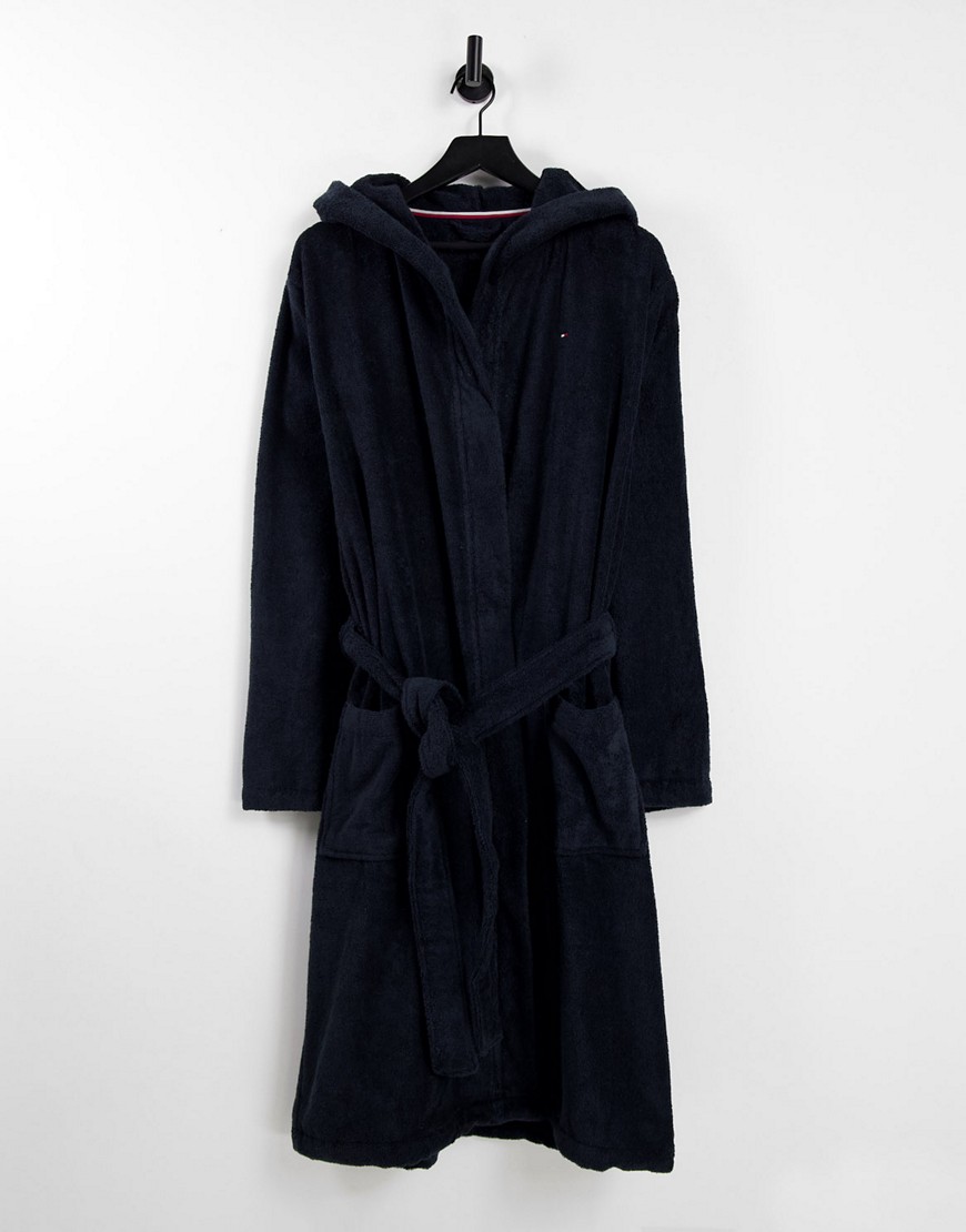 Tommy Hilfiger towelling robe in navy
