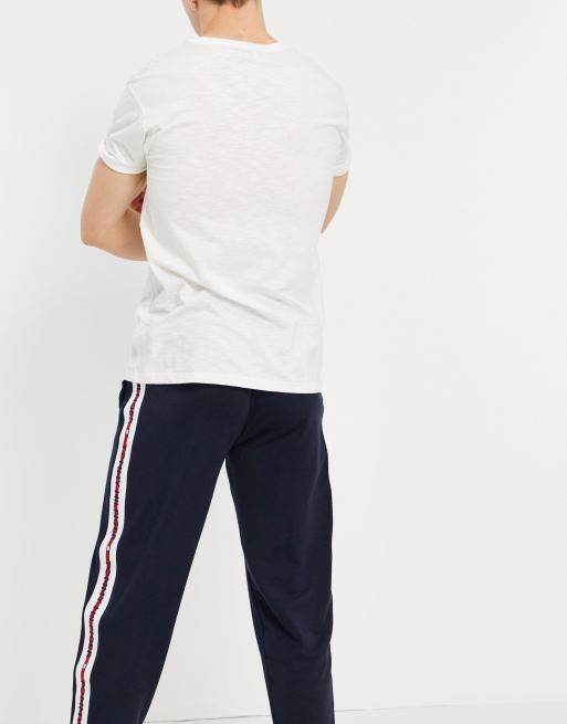 Tommy Hilfiger trackies with logo side taping in navy, 2 of 4