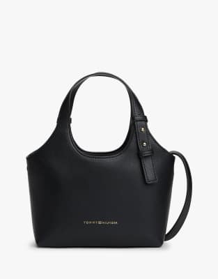 Tommy Hilfiger - Tragetasche in Schwarz mit Metallic-Logo