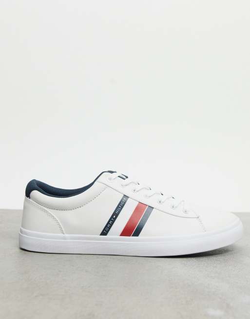 tommy hilfiger tobias flag mesh trainers in white