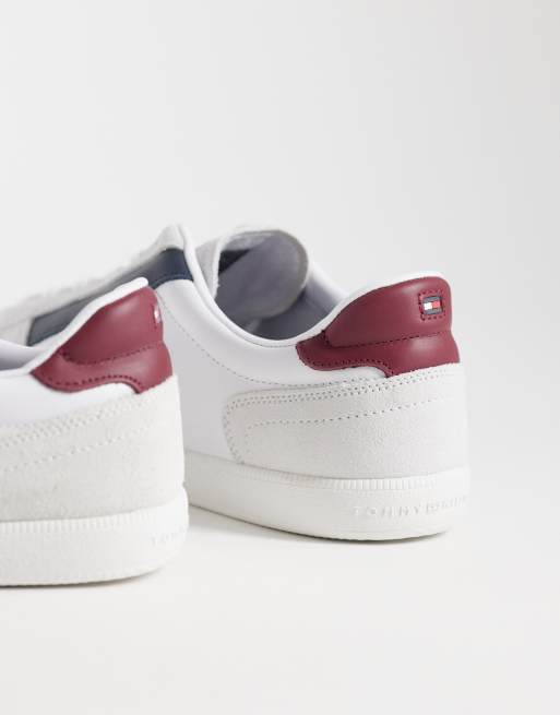 Tommy Hilfiger Tribeca real premium leather trainers in white, 2 of 5