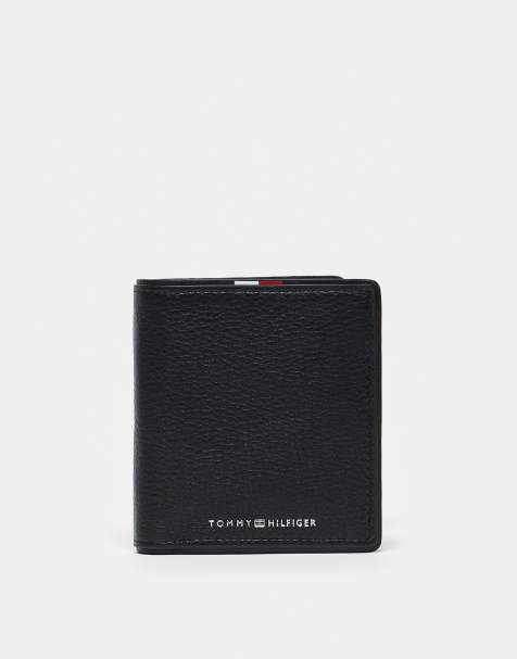 Tommy Hilfiger trifold logo wallet in black - view 1