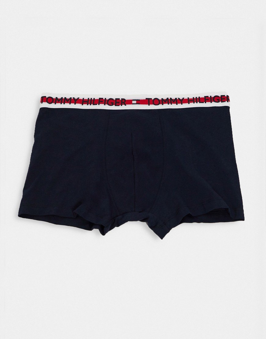 Tommy Hilfiger trunks in navy with contrasting stripe logo waistband