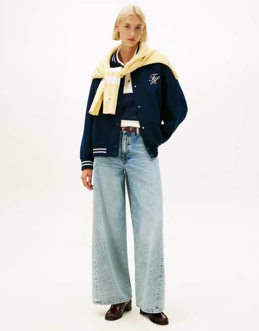Tommy Hilfiger – Twist – Jeans in Blau mit weitem Bein und hohem Bund im 70er-Stil