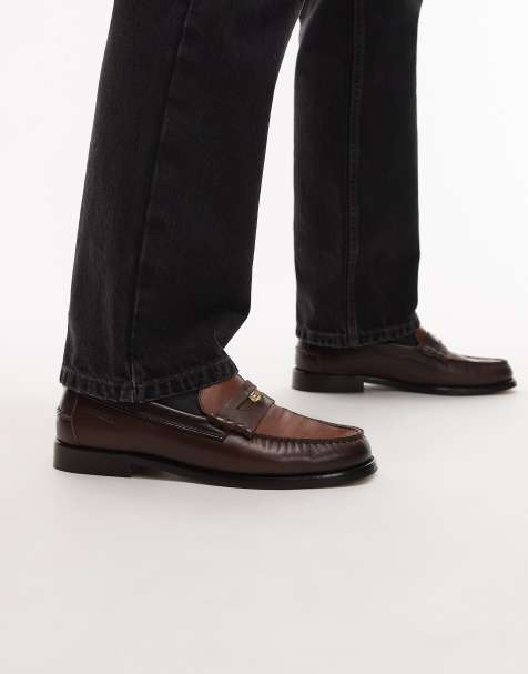 Tommy Hilfiger two tone penny loafer in brown - view 1