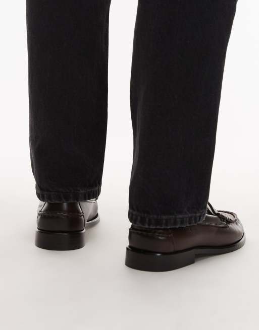 Tommy Hilfiger two tone penny loafers in brown | ASOS display picture 3