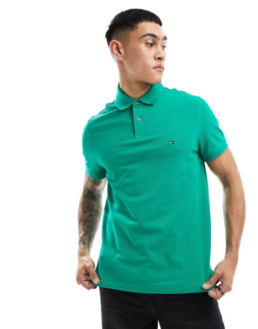 Tommy Hilfiger - Unisex - 1985 - Grøn poloskjorte i regular fit