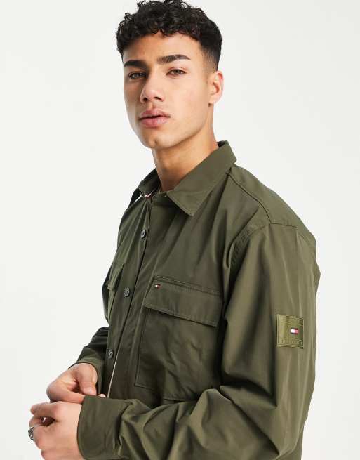 Se insekter Uddrag sukker Tommy Hilfiger utility overshirt in khaki | ASOS