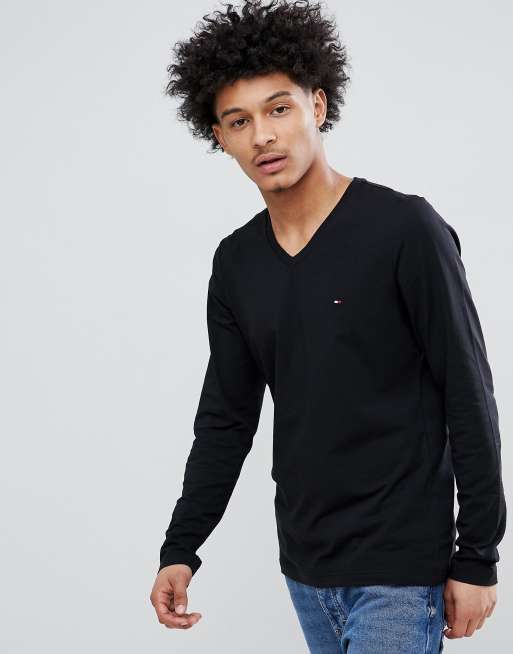 Tommy hilfiger v hot sale neck long sleeve