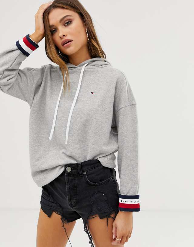 Tommy Hilfiger Valina hoodie with stripe cuffs