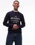 [Tommy Hilfiger] Tommy Hilfiger varsity logo jumper in navy Chest 40 Desert Sky