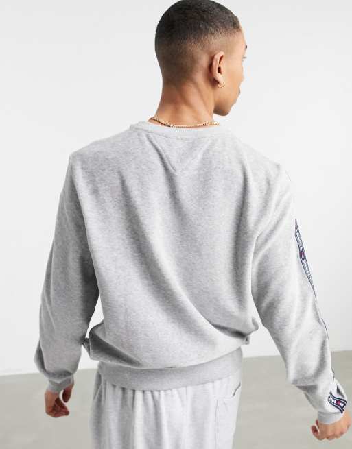 Tommy hilfiger lounge hot sale tape sweatshirt grey