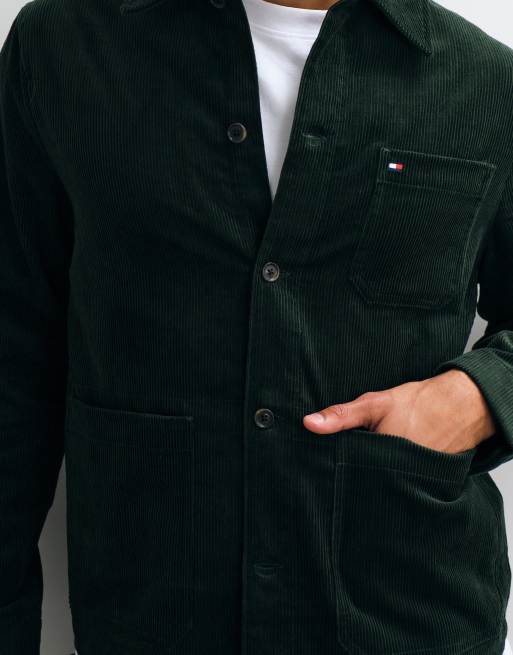 Tommy Hilfiger veste de travail en velours côtelé vert foncé, 4 de 5