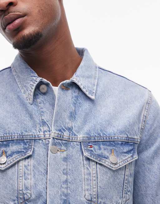 Tommy Hilfiger - Veste en jean style camionneur - Délavage moyen, 3 de 4