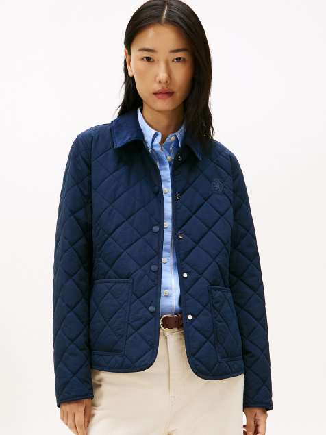 Tommy Hilfiger - Veste matelassée ajustée à écusson brodé - Bleu foncé - view 1