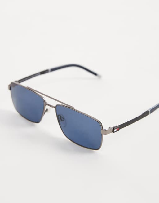 Tommy Hilfiger - Vierkante zonnebril in mat donkerzilver, 2 van 3