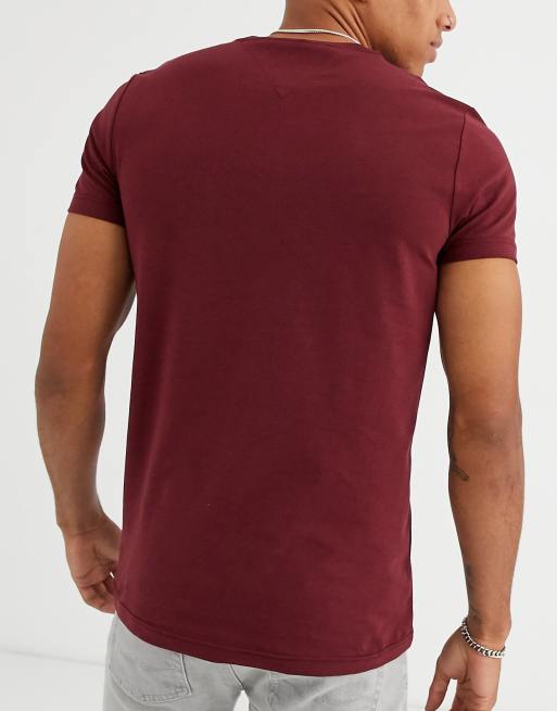 Tommy Hilfiger – Vinröd t-shirt med stretch och smal passform, 2 av 4