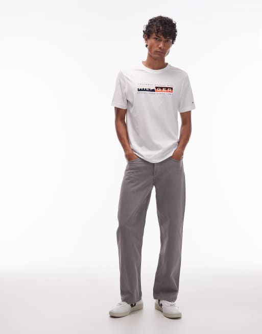 Tommy Hilfiger – Vit t-shirt med blockfärgad logga, 2 av 5