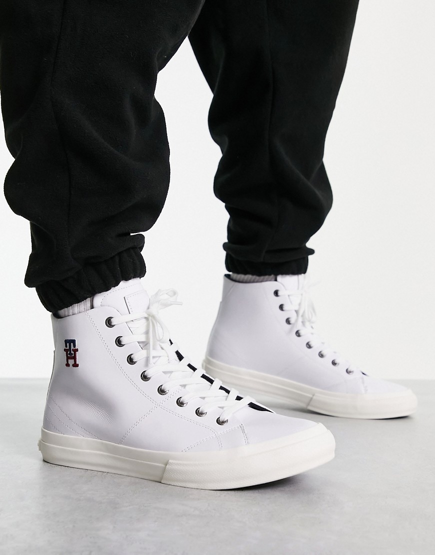 tommy hilfiger - vita sneakers i läder-vit/a