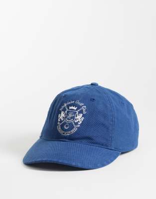 Tommy Hilfiger Washed Cotton Crest Logo Cap In Blue