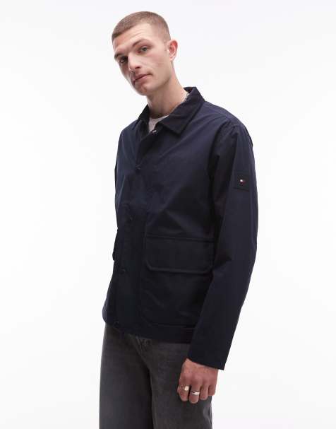 Tommy Hilfiger – Wasserabweisende Jacke aus Cord in Khaki mit Kragen - view 1