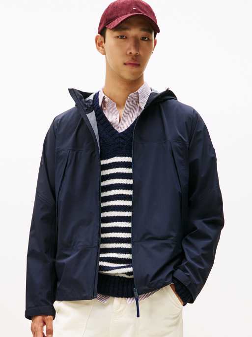 Tommy Hilfiger – Wasserdichte, verstaubare Funktionsjacke aus Ripstop in Dunkelblau