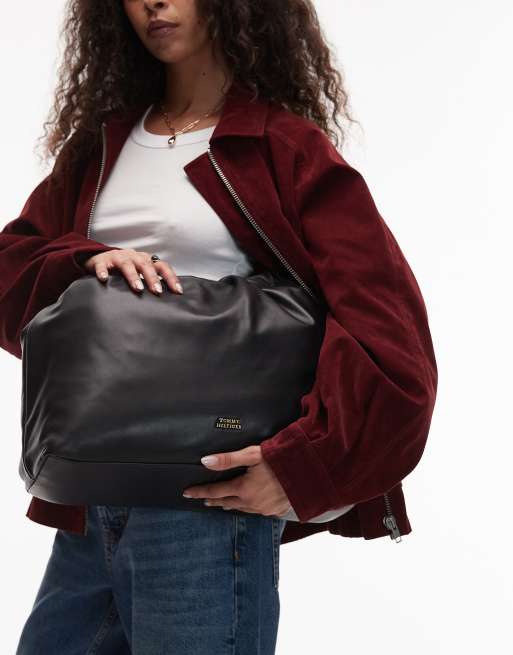 Tommy Hilfiger – Weiche Tragetasche aus Leder in Schwarz , 3 von 4