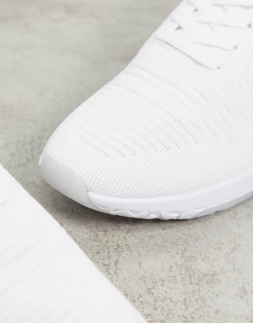 Tommy Hilfiger – Weiße Laufsneaker aus Strickgewebe mit kleinem Flaggenlogo, 4 von 4
