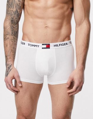 Tommy Hilfiger – Weiße Unterhose mit Flaggendetail am Taillenbund