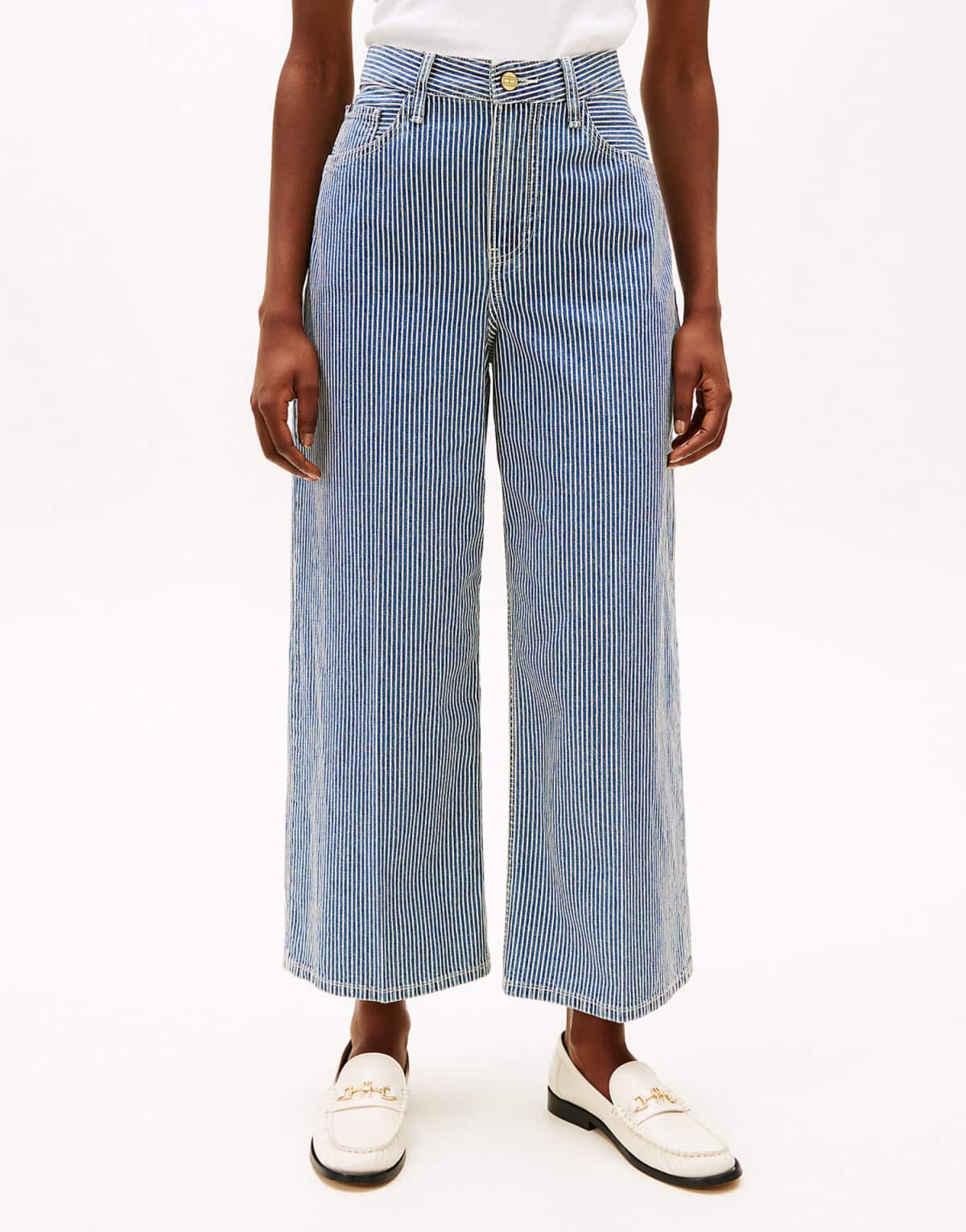 Tommy Hilfiger wide leg trouser in Blue