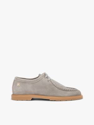 Tommy Hilfiger - Wildleder-Loafer in Grau mit TH-Monogramm und Mokassinnaht