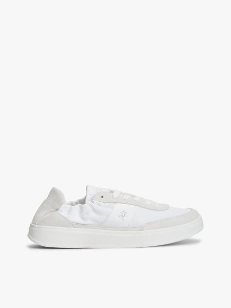 Tommy Hilfiger – Wildleder-Sneaker in Grau-Bunt mit geraffter Rückseite - view 1