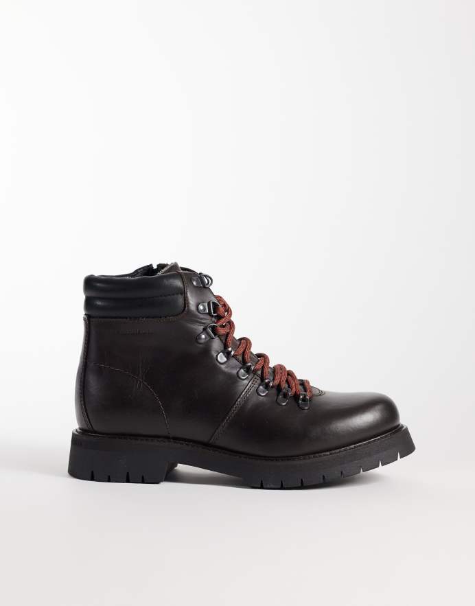 Tommy Hilfiger Windham botas outdoor de cuero marrón oscuro