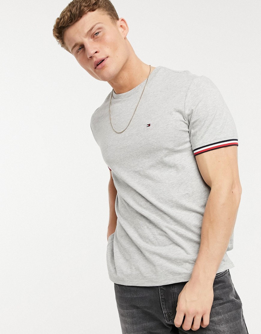 Tommy Hilfiger Windsor small flag logo T-shirt in gray-Grey