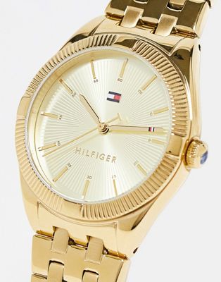 Tommy Hilfiger womens bracelet watch with gold dial in gold