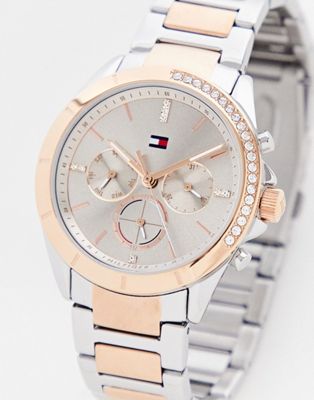 Tommy Hilfiger womens grey dial mix metal bracelet watch in multi 1782387
